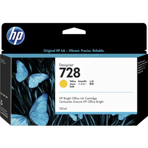 HP F9J65A - Tusz żółty HP 728 do HP DesignJet T730, T830